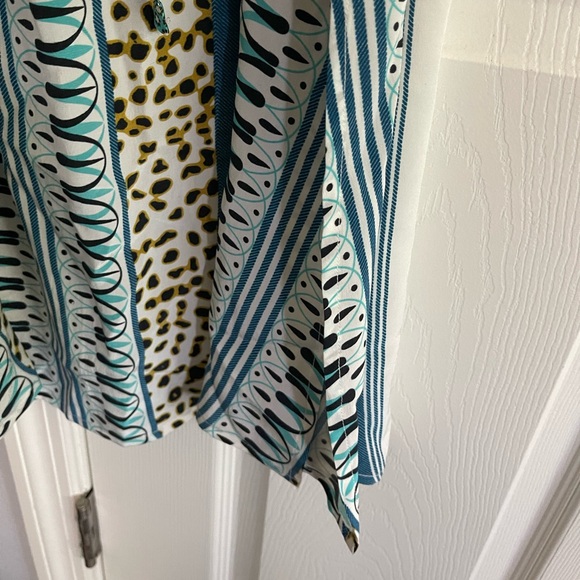 NWT D’Ascoli Maddy Striped Silk midi dress size large w/ waist tie and split hem - Picture 9 of 11